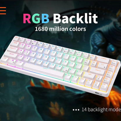 RGB Mechanical Gaming Keyboard – 68 Keys, Hot-Swappable, Wireless