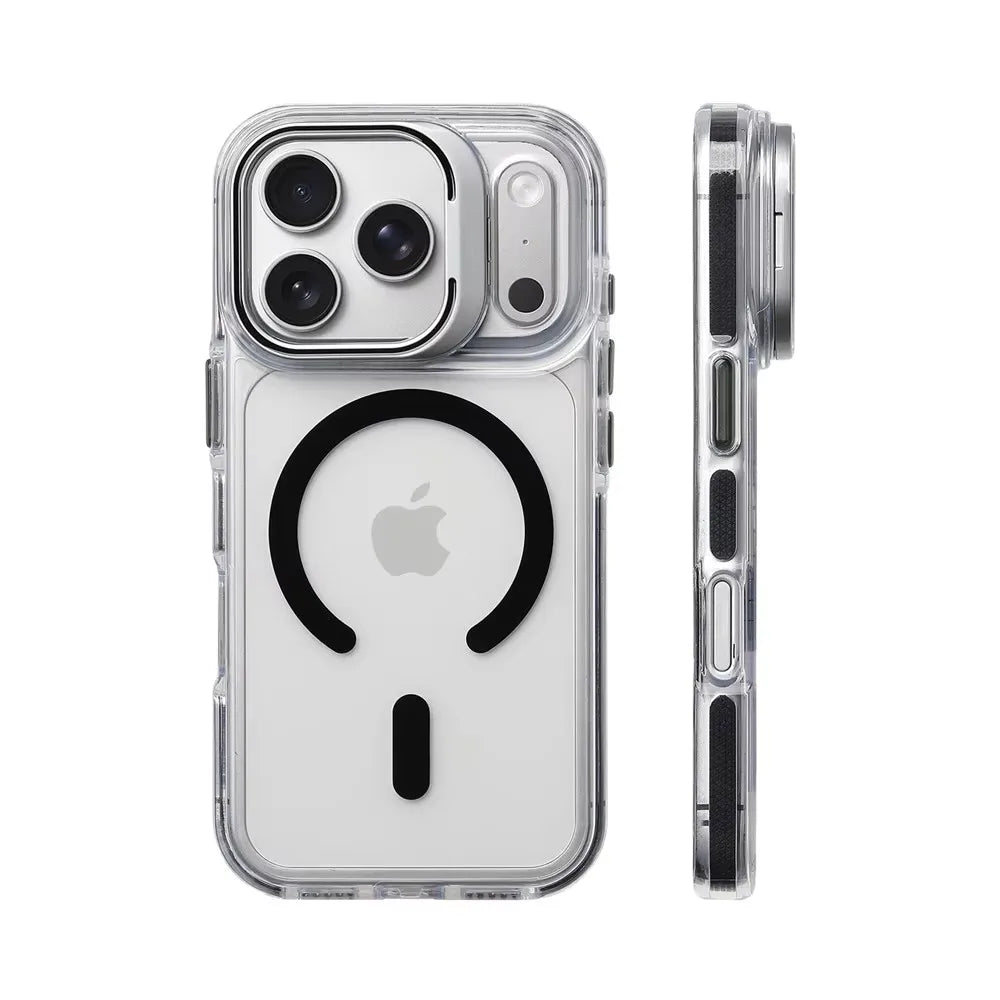 iPhone MagSafe Clear Bumper Case – Shockproof with Stand & Lens Protection