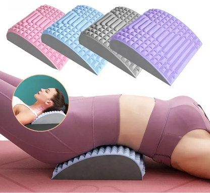 Contoured Lumbar Support & Back Stretching Cushion – Textured Waist Support Pillow