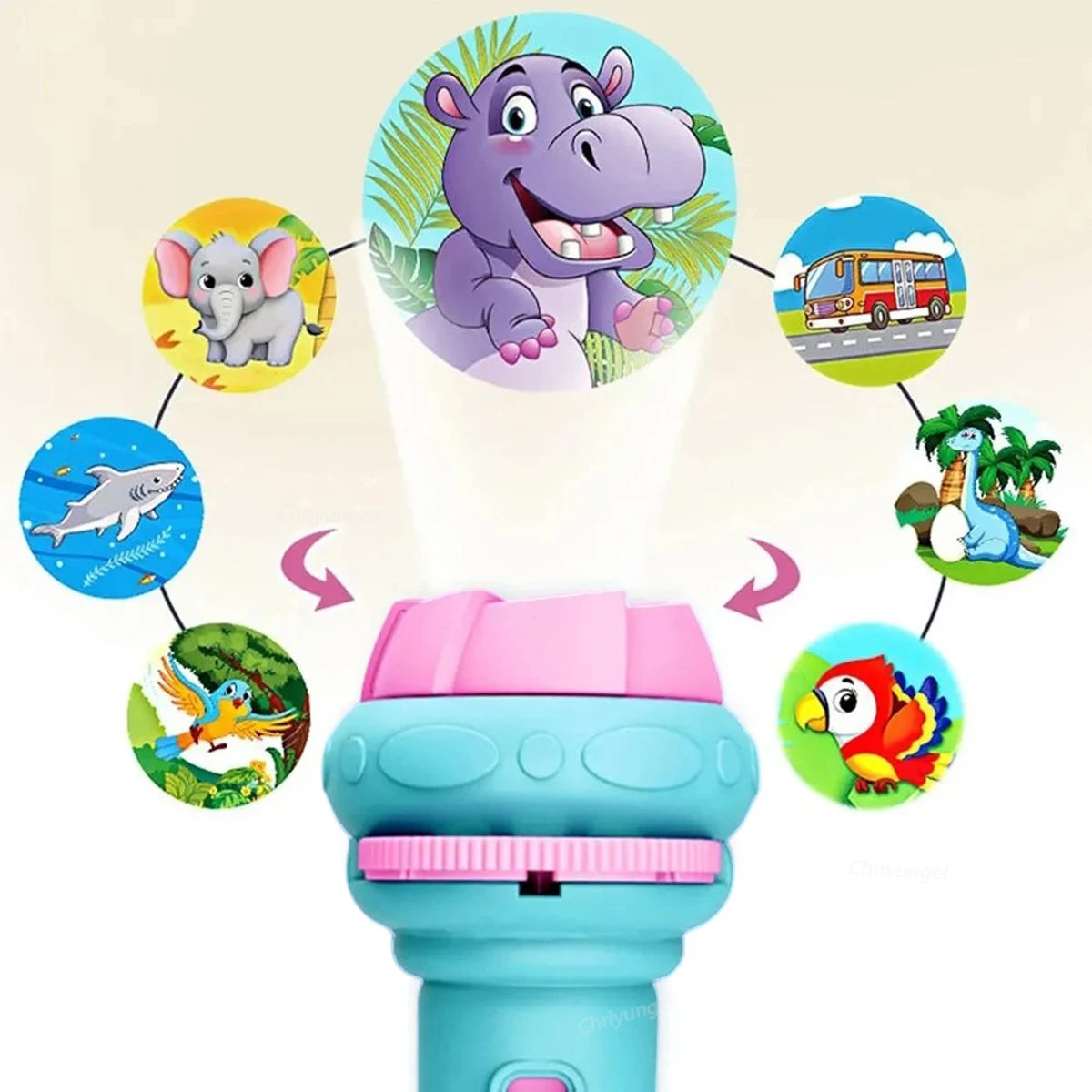 Cartoon Projection Flashlight for Kids – Educational Bedtime Toy