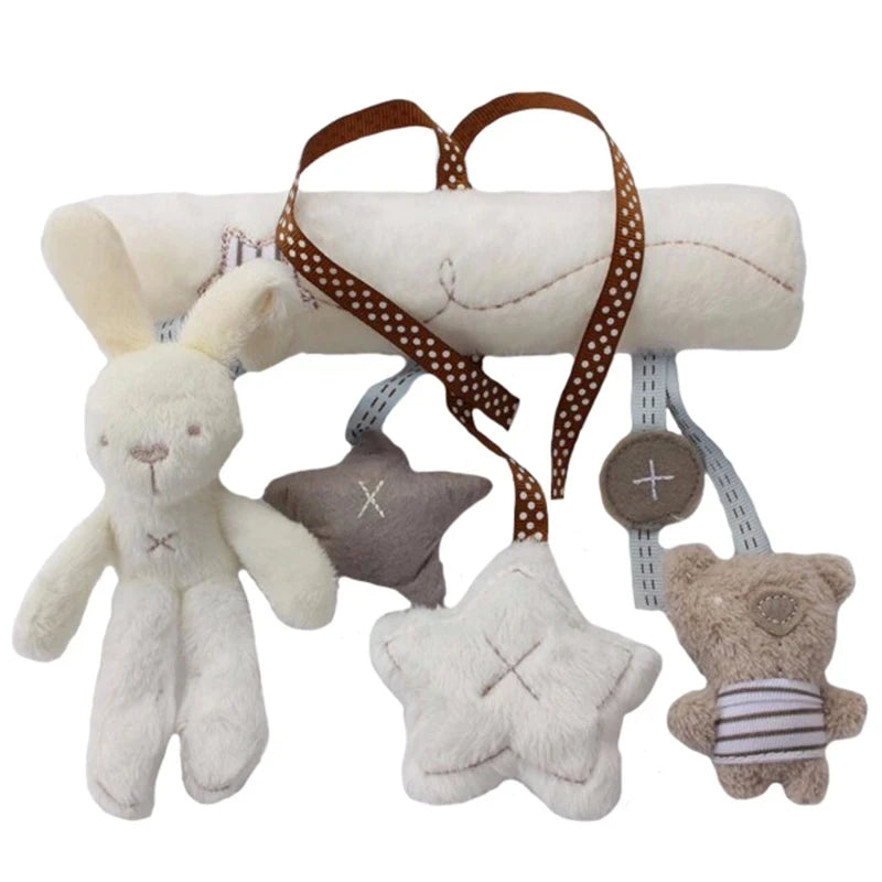 Plush Bunny Baby Stroller Rattle Toy – Hanging Pram, Car Seat & Cot Activity Toy