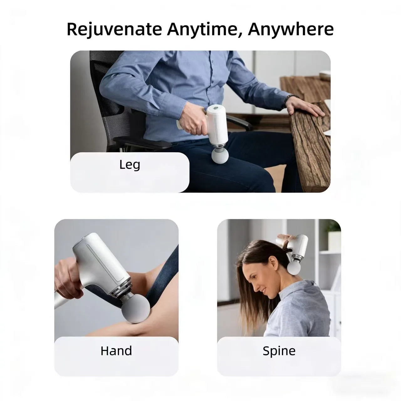 Portable Massage Gun – Deep Tissue Percussion Massager with 4 Massage Heads & LED Display