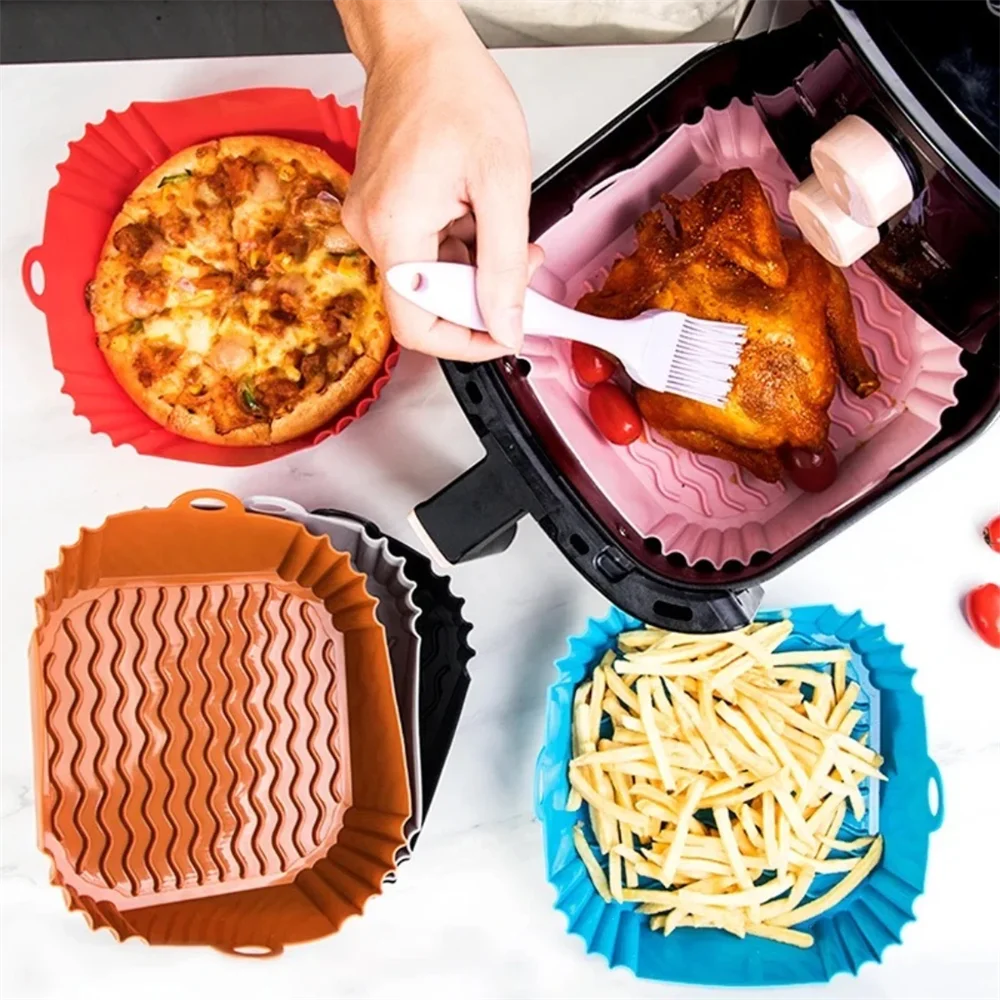Reusable Silicone Air Fryer Liners – Non-Stick Heat Resistant Air Fryer Baking Tray