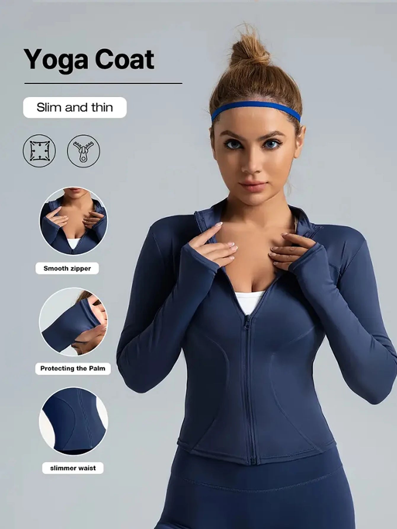 Women's Quick-Dry Fitness Jacket – Long Sleeve Zip-Up Pilates & Activewear Top
