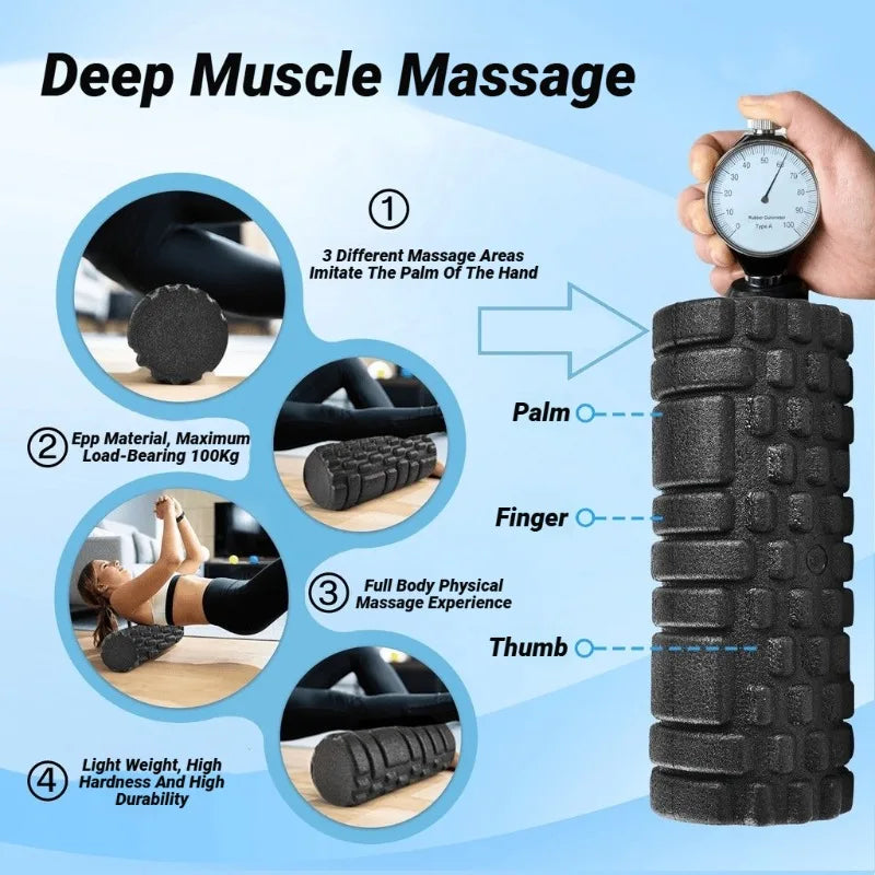 High-Density Foam Roller – Deep Tissue Muscle Recovery & Massage Roller (33cm)