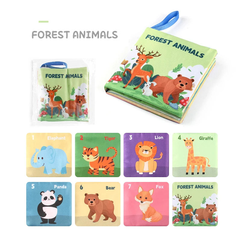 Montessori Sensory Baby Cloth Book – 3D Touch & Feel Learning Toy