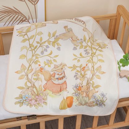 Pure Cotton Muslin Baby Bath Towel & Swaddle Blanket – Soft Newborn Gauze Wrap