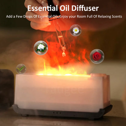 Flame Aroma Diffuser Humidifier – LED Essential Oil Air Humidifier