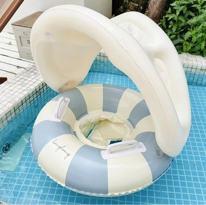 Kids Inflatable Swimming Ring – Retro Striped Pool Float