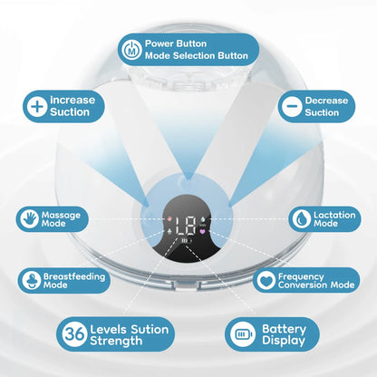 Hands-Free Wearable Breast Pump – Electric Pump with 4 Modes & 36 Levels