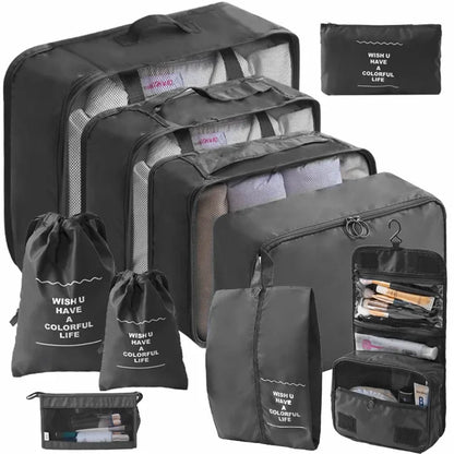 7/10-Piece Travel Packing Cube Set – Suitcase Organisers & Shoe Storage Bags