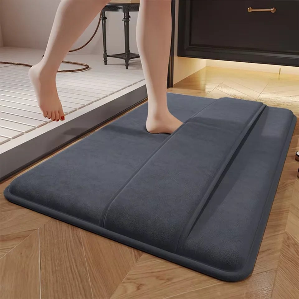 Quick-Dry Bathroom Floor Mat – Soft Anti-Slip Door & Shower Rug