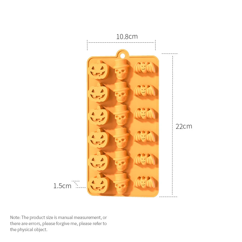 Halloween Silicone Baking Mould – Pumpkin, Ghost, Bat, Skeleton & Witch Hat Shapes