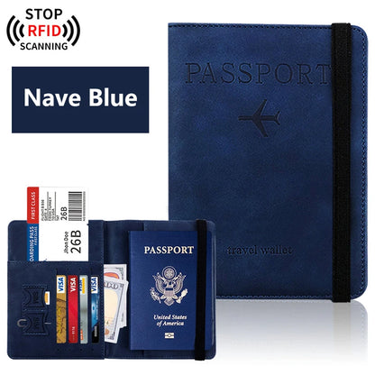 RFID Passport & Travel Wallet – PU Leather Organiser with Card & Document Storage