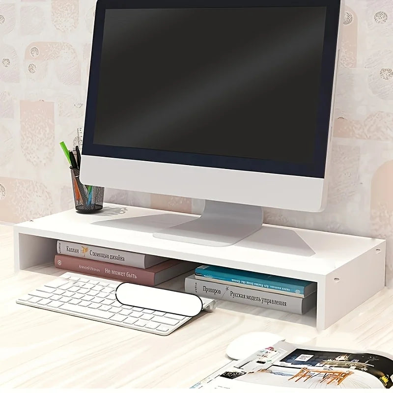 Wooden Monitor & Laptop Stand – Desktop Riser & Storage Shelf