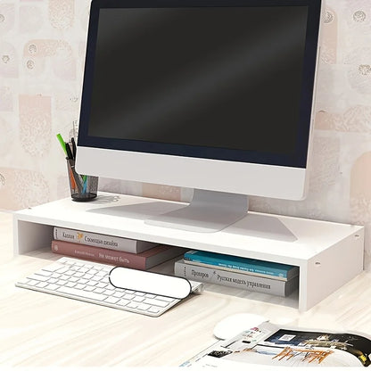 Wooden Monitor & Laptop Stand – Desktop Riser & Storage Shelf