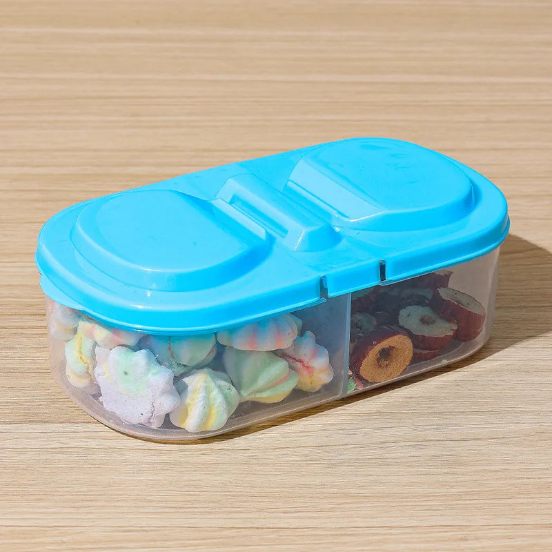 Dual Compartment Food Storage Container – Reusable Sealed Snack, Herb & Spice Box