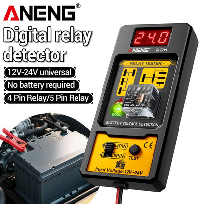 Automotive Car Relay Tester Digital Display Voltage Battery 4 5pin Relay 12/24V