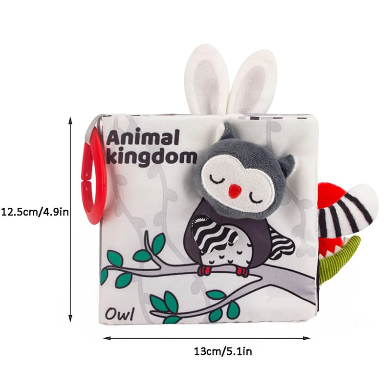 Sensory Baby Cloth Book – High Contrast Touch & Feel Learning Book (0–12 Months)