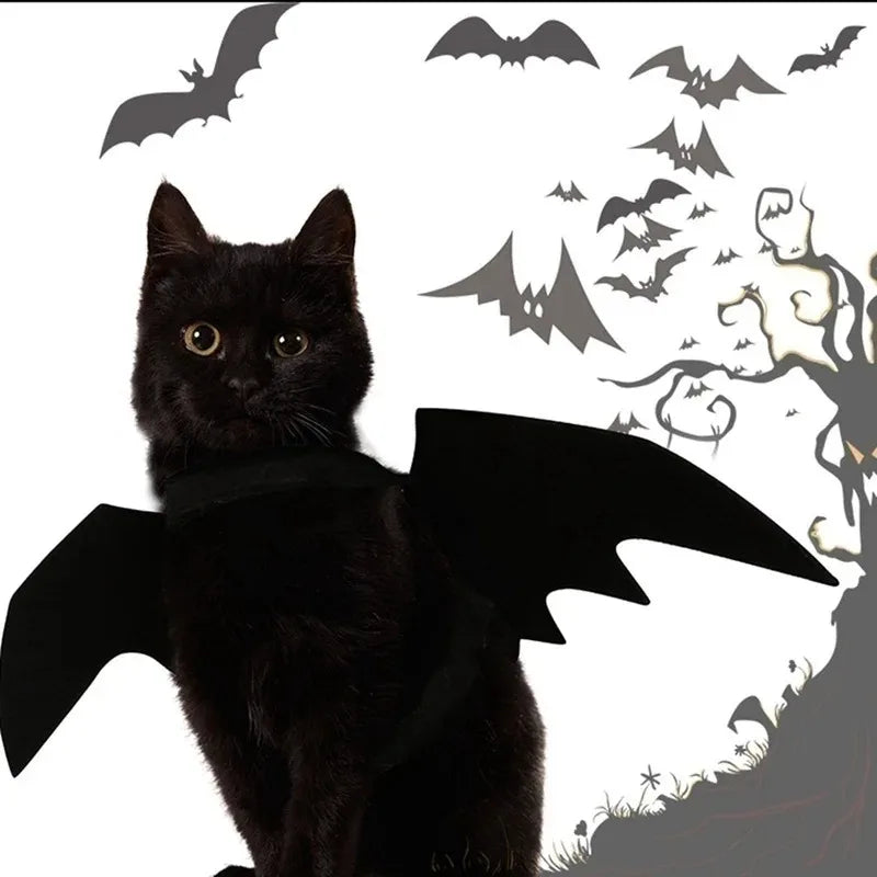Halloween Bat Wings Pet Costume – Adjustable Cat & Dog Dress-Up Harness