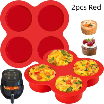 4-Cup Silicone Air Fryer Egg Bite Mould – Non-Stick Muffin & Mini Baking Pan
