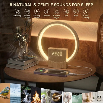 Sunrise Alarm Clock with Bluetooth Speaker, White Noise & Touch Night Light