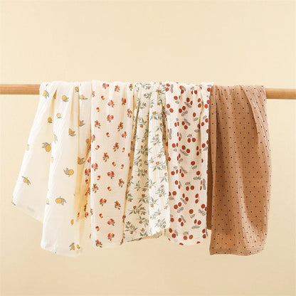Floral Cotton Muslin Swaddle Blanket – Baby Wrap, Pram Cover & Receiving Blanket
