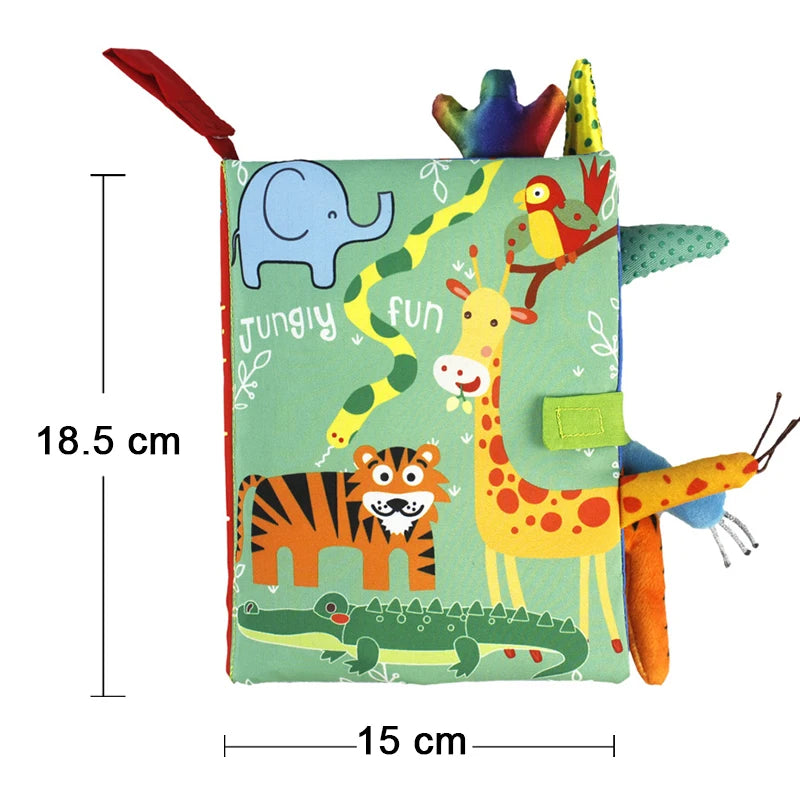 Sensory Baby Cloth Book – High Contrast Touch & Feel Learning Book (0–12 Months)