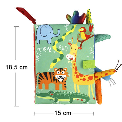 Sensory Baby Cloth Book – High Contrast Touch & Feel Learning Book (0–12 Months)