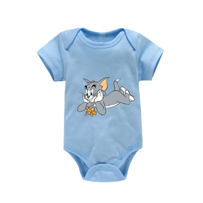 Tom & Jerry Baby Bodysuit – Cotton Short Sleeve Romper 0–24 Months