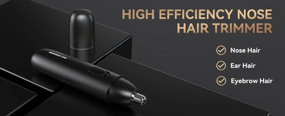 Rechargeable Nose Hair Trimmer with 360° Dual-Blade System