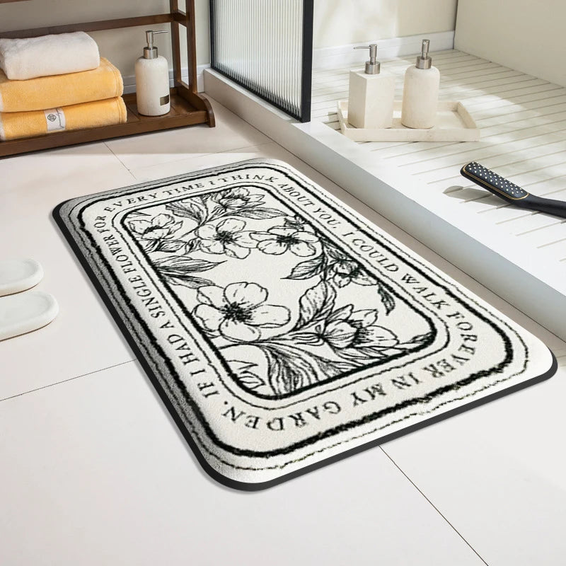 Thickened Flannel Bathroom Floor Mat – Soft Absorbent Non-Slip Bath Mat