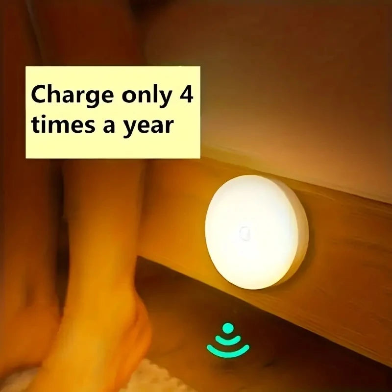 Motion Sensor LED Night Light – Wireless Rechargeable Lamp