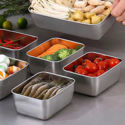 6-Piece Stainless Steel Container Set – Leak-Resistant Stackable Meal Prep Containers