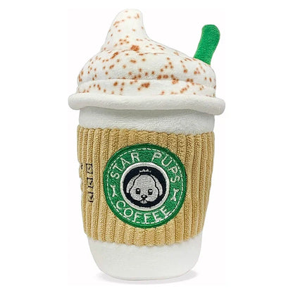 Plush Coffee Cup Squeaky Dog Toy – Interactive Chew & Play Toy