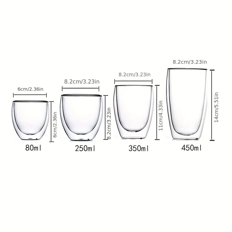 Double-Wall Glass Espresso Cup – Handmade Insulated Coffee & Tea Mug
