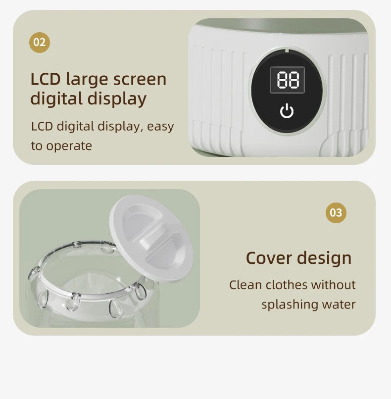 Compact Wireless Mini Washing Machine for Small Loads