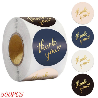 Thank You Stickers – Round Packaging & Gift Sealing Labels