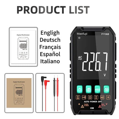 Digital Multimeter 600V AC/DC True RMS Auto-Range Tester (2 models available)