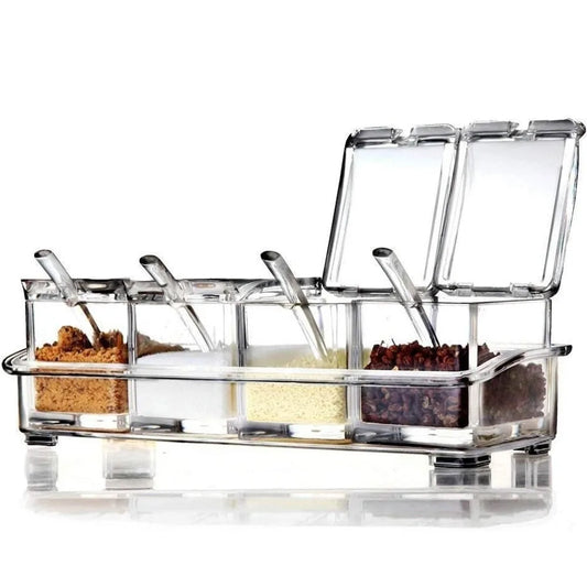 Glass Style Seasoning Jar Set – Spice & Condiment Storage Containers