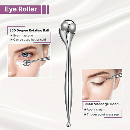 Stainless Steel Ice Roller Beauty Stick – Cooling Face & Eye Massager for Daily Skincare
