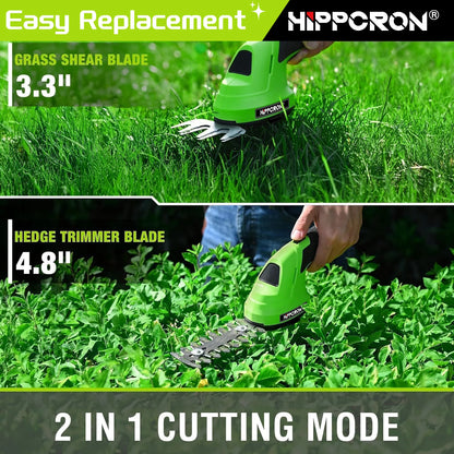 2-in-1 Cordless Hedge Trimmer & Grass Shears – Rechargeable 7.2V Garden Trimmer