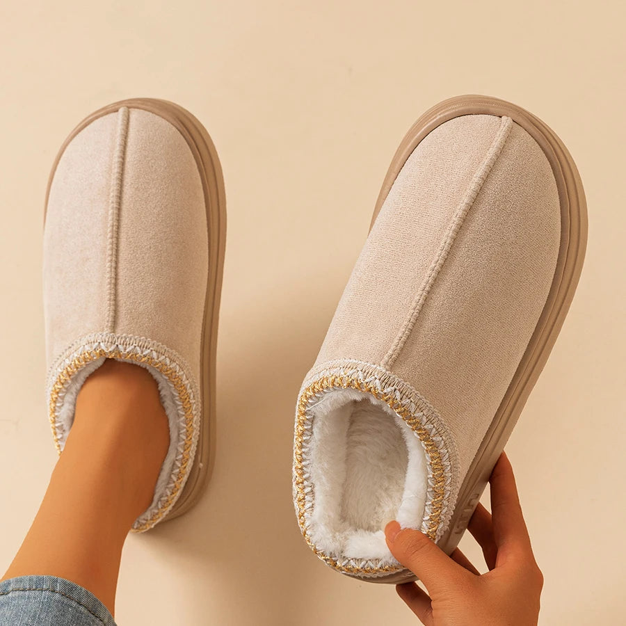 Plush Winter Slipper Boots – Warm Non-Slip Indoor & Outdoor House Slippers