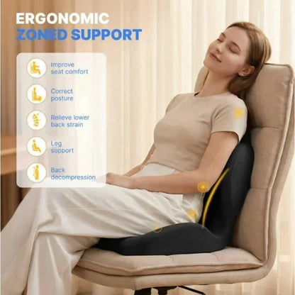 Ergonomic Memory Foam Seat Cushion with Lumbar Back Support – Coccyx Comfort Chair Pad