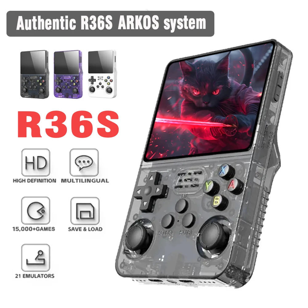 R36S Retro Handheld Game Console – Linux Gaming Console with 3.5" IPS Display (64GB / 128GB)