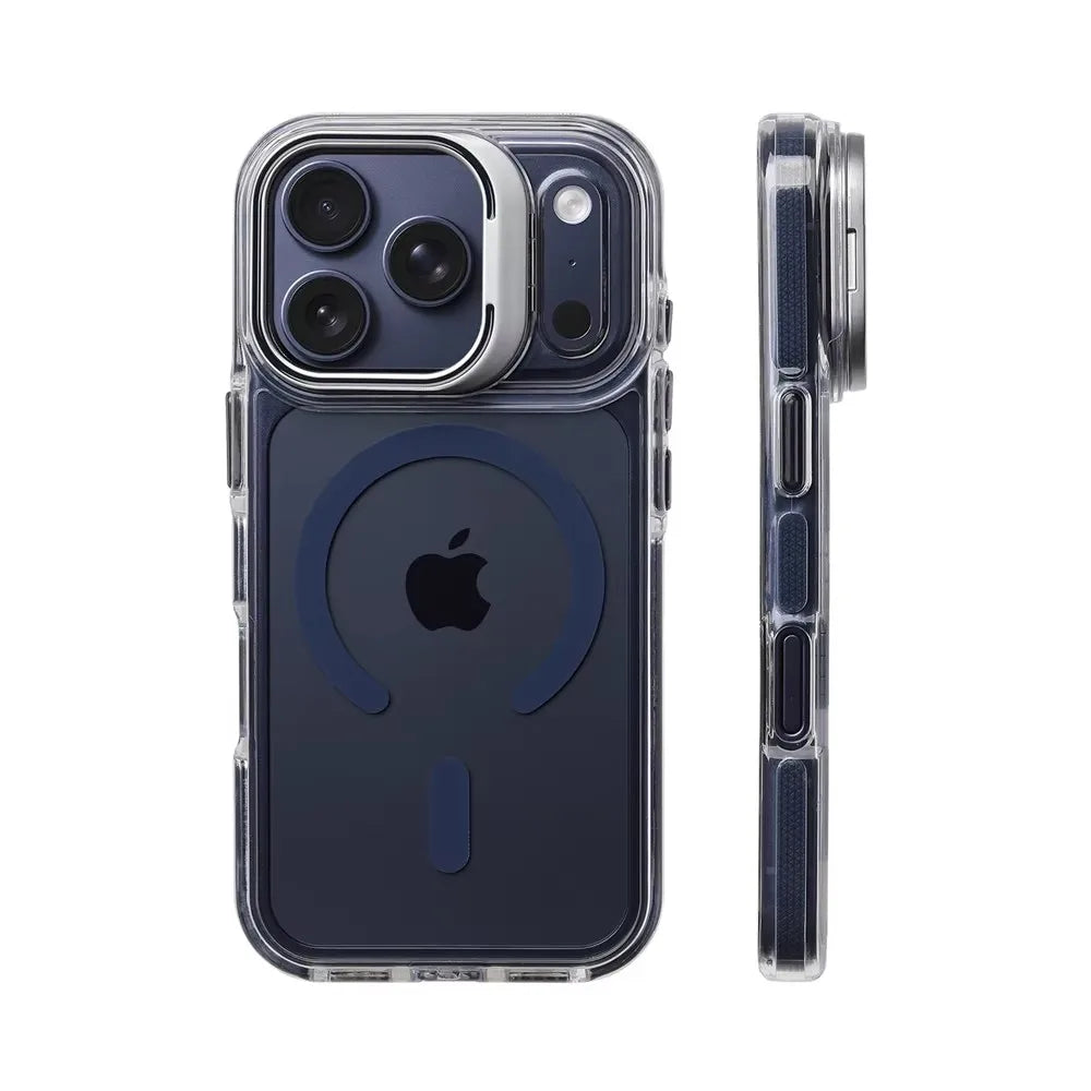 iPhone MagSafe Clear Bumper Case – Shockproof with Stand & Lens Protection