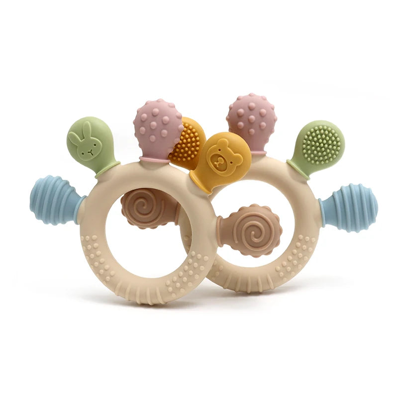 Silicone Baby Teething Ring – Sensory Chew Toy for Infants (0–12 Months)