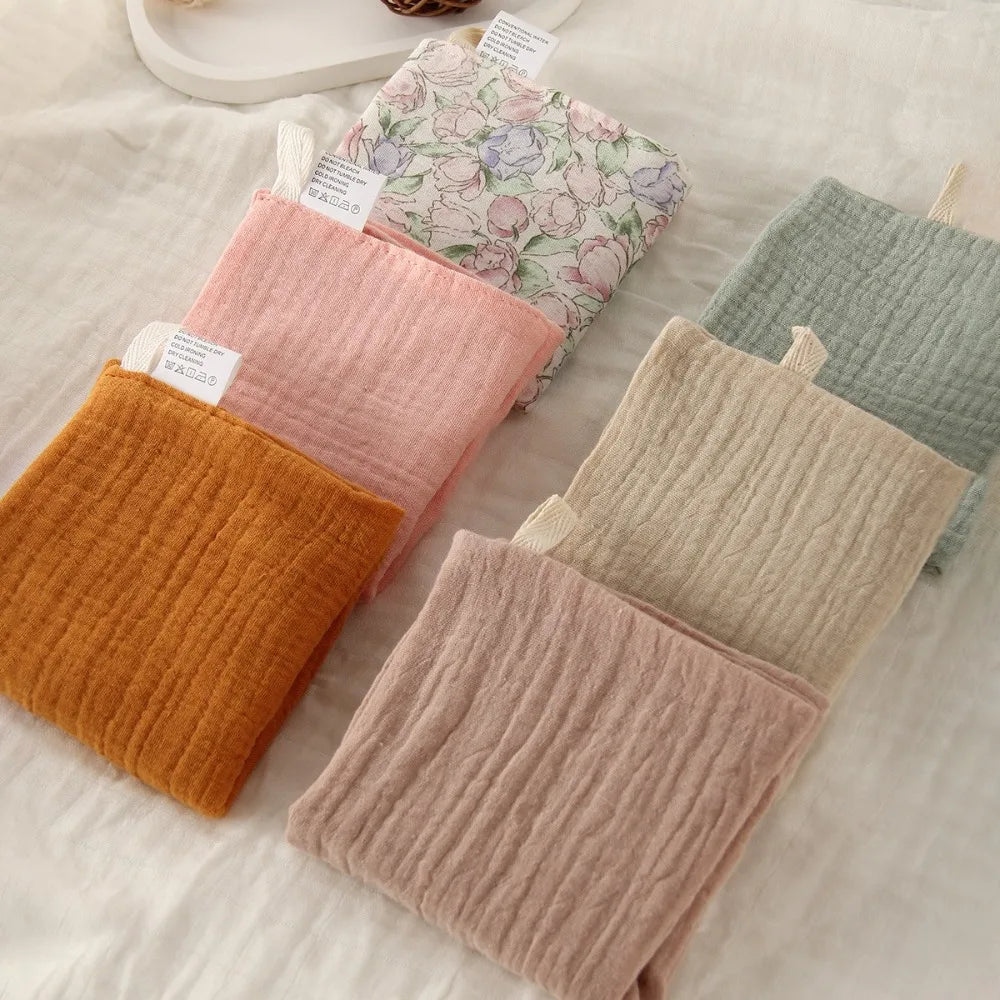 6-Layer Cotton Baby Washcloths – Soft Muslin Burp Cloths & Face Towels (3 or 5 Pack)