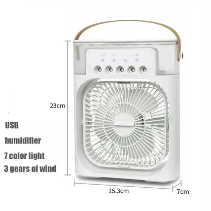 3-in-1 Portable Air Cooler Fan with Humidifier & LED Light (USB)