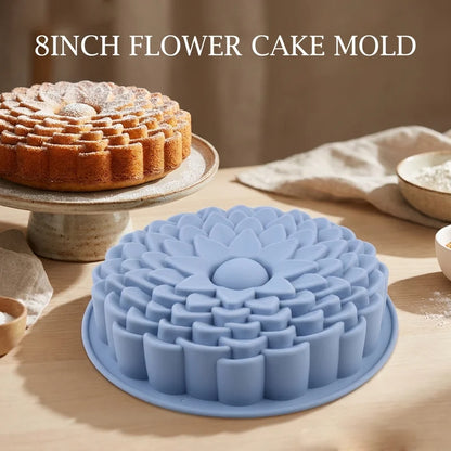 Silicone Sunflower Cake Mould – Round Fluted Baking Pan